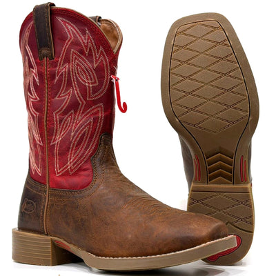 Bota Justin Importada Conhaque/Vermelho SE7514